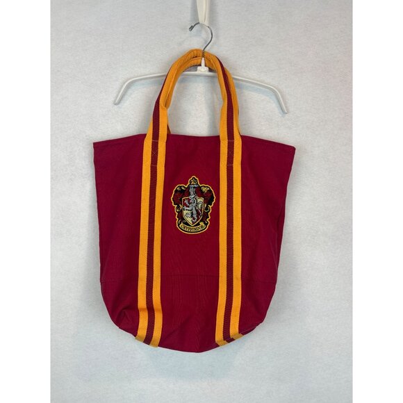 Harry Potter Gryffindor Tote Bag Red Yellow Striped Hogwarts Cotton Canvas - Picture 1 of 11